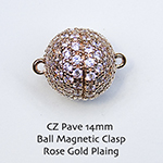 CZ Pave 14mm Ball Magnetic Clasps