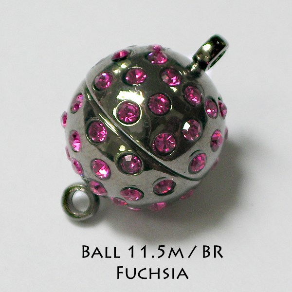 Ball 11.5mm Magnetic Clasps with Preciosa Crystal - Click Image to Close