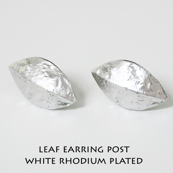 Leaf earring post - Click Image to Close