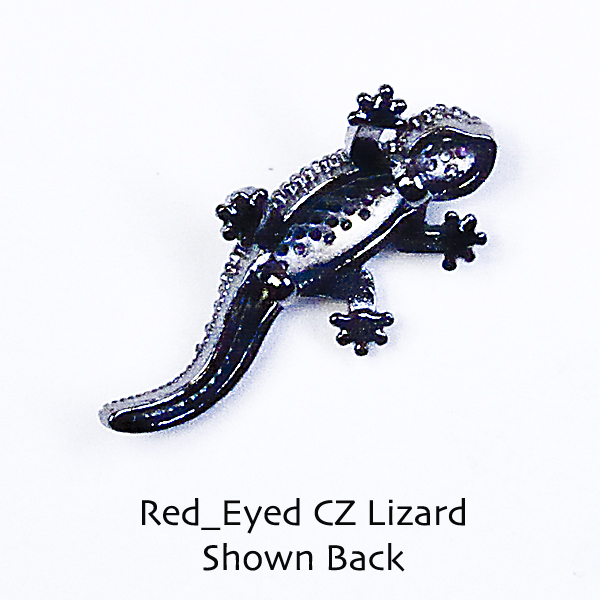 CZ Lizard with ruby colored eyes - Click Image to Close