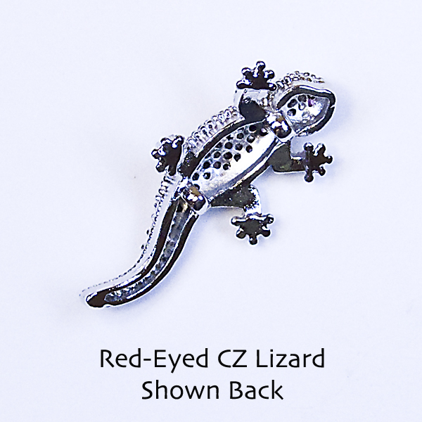 CZ Lizard with ruby colored eyes - Click Image to Close