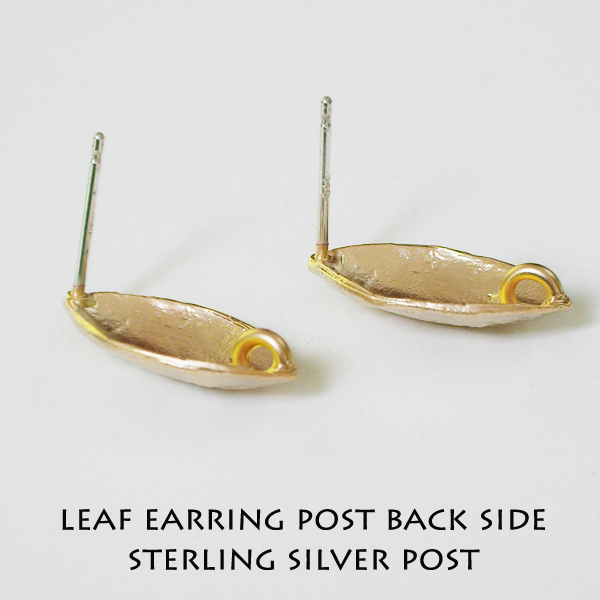 Leaf earring post - Click Image to Close