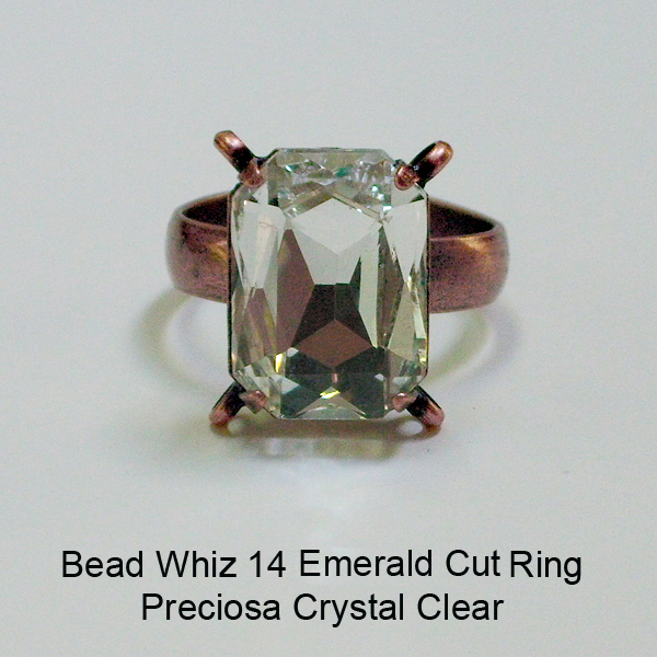 BW14 Glass Emerald Cut Ring - Click Image to Close