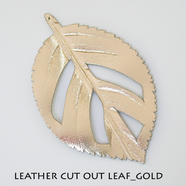 Leather Cut Out Leaf_Gold - Click Image to Close