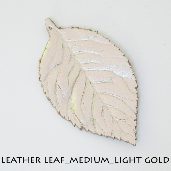 Leather Leaf_Medium_Light Gold - Click Image to Close