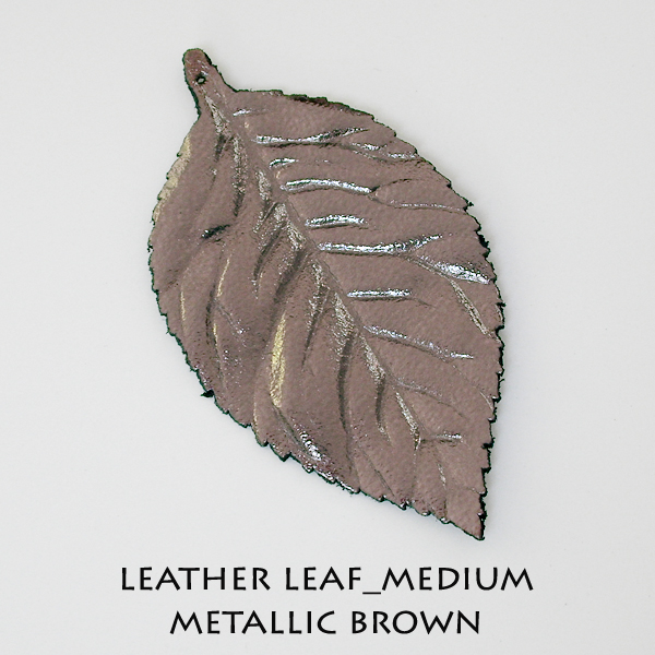 Leather Leaf_Medium_Metallic Brown - Click Image to Close