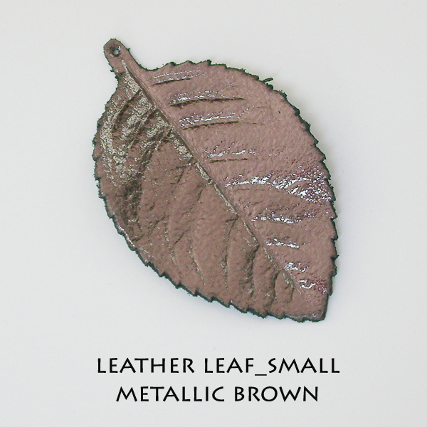 Leather Leaf_Small_Metallic Brown - Click Image to Close